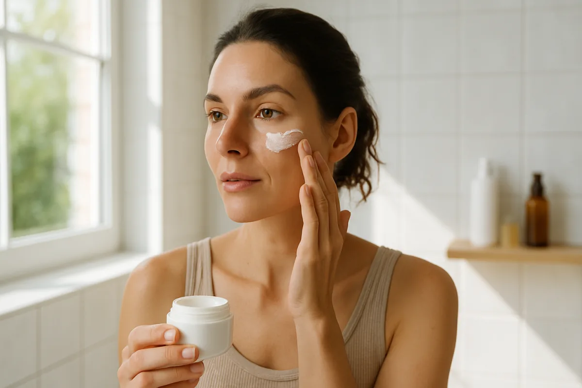 Crema viso antirughe con protezione solare: benefici